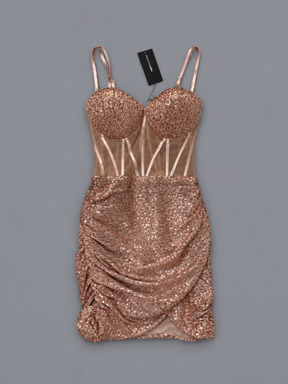 Fashion Nova Sequin Corset Mini Dress – Size S